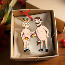 Load image into Gallery viewer, Personalized Naughty Couple Ornament - Funny Christmas Gift for Valentine's Day Gifts Ornament PopCulturePrints