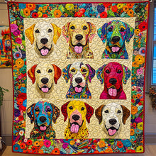 Load image into Gallery viewer, Colorful Labrador Retriever Dog Christmas Quilt Bed Set for Pet Lovers Blanket PopCulturePrints