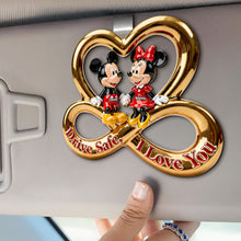 Load image into Gallery viewer, Drive Safe, I Love You - Personalized Safe Travels Couple Car Visor Clip Car Visor Clip PopCulturePrints