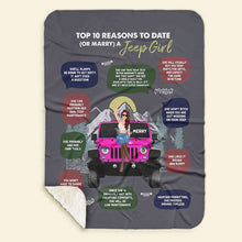 Load image into Gallery viewer, Personalized Jeep Girl Tire Cover - Yes, This Is My Jeep Blanket PopCulturePrints