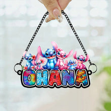 Load image into Gallery viewer, Personalized 'Ohana' Family Suncatcher Ornament Suncatcher PopCulturePrints