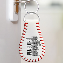 Load image into Gallery viewer, You Are Chosen - Personalized Leather Baseball Keychain Leather Baseball Keychain PopCulturePrints