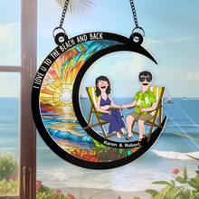 Load image into Gallery viewer, I Love U To The Beach And Back - Personalized Suncatcher Ornament for Couples Ornament PopCulturePrints