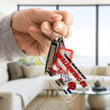 Load image into Gallery viewer, Personalized Superhero Mom Thank You Keychain Keychains PopCulturePrints