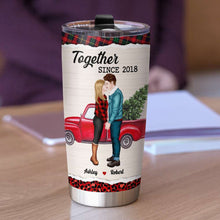 Load image into Gallery viewer, Personalized Kissing Couple Tumbler - Unique Anniversary Gift - Valentine's Day Gifts Tumbler Cup PopCulturePrints