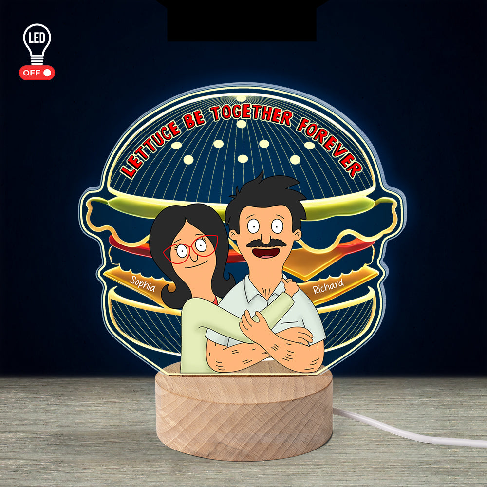 Lettuce Be Together Forever - Personalized LED Light for Couples Led Night Light PopCulturePrints