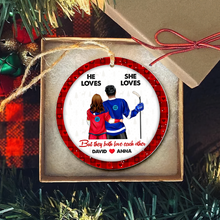 Load image into Gallery viewer, Custom Ice Hockey Couple Ornament | Christmas Gift | Valentine's Day Gifts Ornament PopCulturePrints