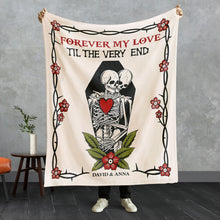 Load image into Gallery viewer, Forever My Love Skeleton Blanket for Couples Blanket PopCulturePrints