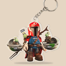 Load image into Gallery viewer, Personalized Dad Keychain - Star Hero Theme Keychains PopCulturePrints