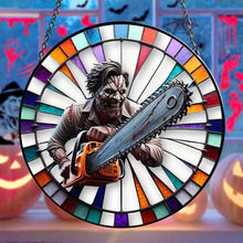 Load image into Gallery viewer, Custom Horror Movie Fan Stained Glass Ornament | Personalized Halloween Decoration Ornament PopCulturePrints