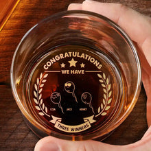 Load image into Gallery viewer, Congratulations! We Have Two Winners - Personalized Engraved Whiskey Glass Whiskey Glass PopCulturePrints