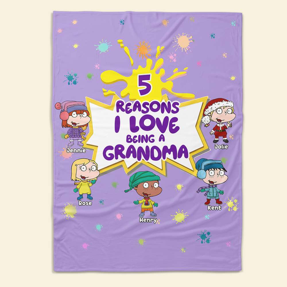 Custom Grandma Blanket for Christmas - Personalized and Unique Valentine's Day Gifts Blanket PopCulturePrints
