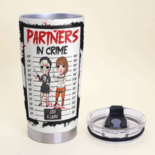 Load image into Gallery viewer, Personalized Partners In Crime Tumbler - Bestie Halloween Gift Tumbler Cup PopCulturePrints