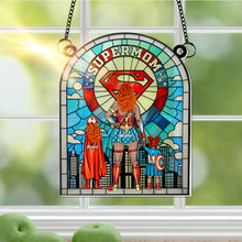 Load image into Gallery viewer, "Mom is My Superhero!" - Personalized Suncatcher Gift for Moms and Grandmas Ornament PopCulturePrints