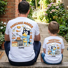 Load image into Gallery viewer, “Flip Flap for Family Fun!” - Personalized Lovely Pancake Maker Dad & Kids Shirt - Gift for Dads, Kids, Grandpas Shirts PopCulturePrints