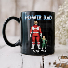 Load image into Gallery viewer, Custom Super Dad Black Mug - Perfect Gift for Father's Day Coffee Mug PopCulturePrints