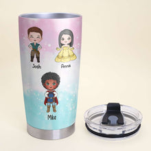 Load image into Gallery viewer, Personalized Grandma Tumbler with Grandkids - Princess and Prince Theme Tumbler Cup PopCulturePrints
