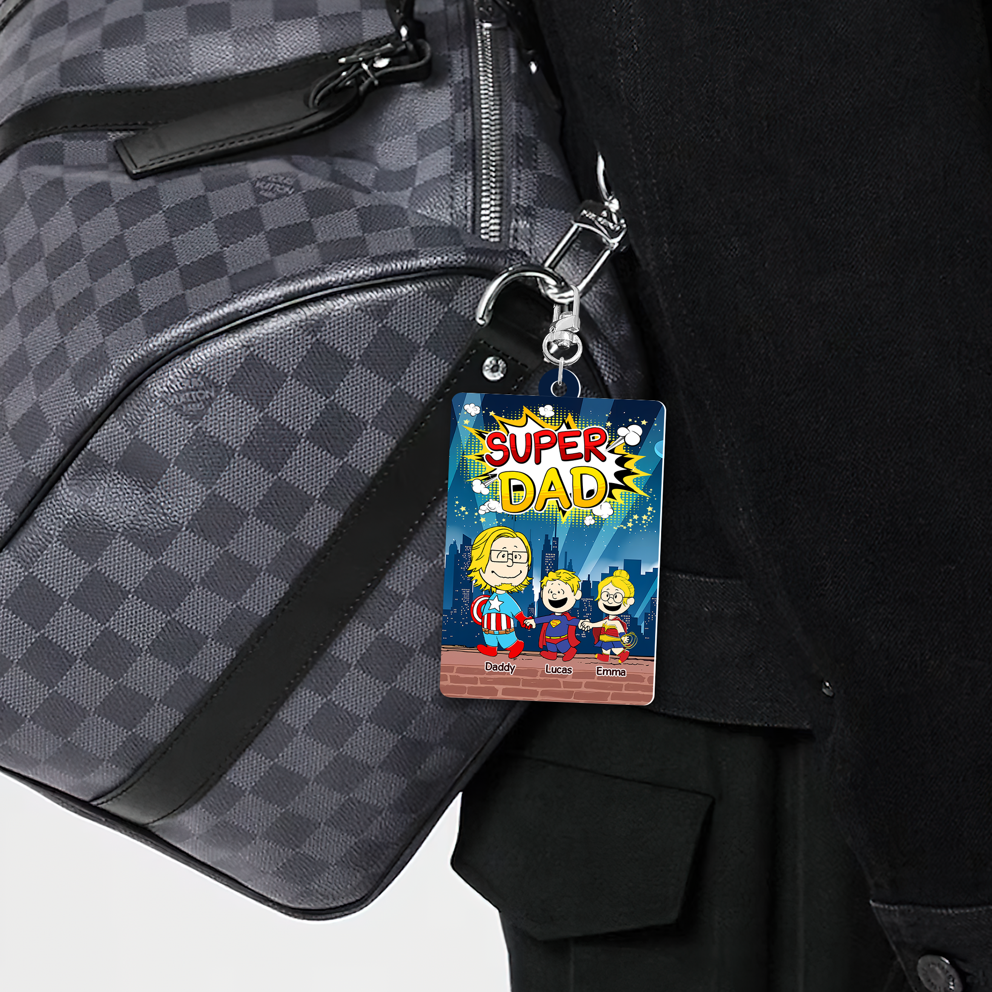 “Every Dad is a Superhero” - Personalized Keychain for Dads - Custom Gift for Father's Day, Birthday & More Keychains PopCulturePrints