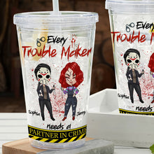 Load image into Gallery viewer, Personalized 'Partner in Crime' Acrylic Tumbler - Fun Gift for Friends Tumbler Cup PopCulturePrints