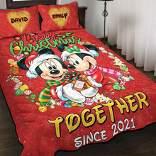 Load image into Gallery viewer, Personalized Christmas Quilt Bed Set for Couples - Valentine's Day Gifts Blanket PopCulturePrints