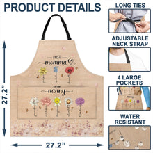 Load image into Gallery viewer, Grandma's Blooming Love: Birth Flower Personalized Apron - A Custom Gift for Mom & Grandma Apron PopCulturePrints
