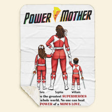 Load image into Gallery viewer, Custom Supermom & Kids Blanket - Power Mother Blanket PopCulturePrints