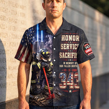 Load image into Gallery viewer, Never Forget Their Sacrifice - Firefighter Memorial Hawaiian Shirt 02HUQN060826 Hawaiian Shirts PopCulturePrints