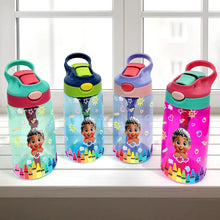 Load image into Gallery viewer, “Stay Hydrated With Style” - Personalized Kids Water Bottle With Straw - Custom Gift for Children Kids Water Bottle With Straw PopCulturePrints