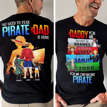 Load image into Gallery viewer, “No Need to Fear, Pirate Dad is Here” - Personalized Pirate Dad Shirt - Perfect Gift for Dads, Grandpas, and More! Shirts PopCulturePrints