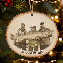 Load image into Gallery viewer, #1 Fishing Partners - Custom Photo Engraved Wood Ornament, Personalized Gift for Fishing Lovers Ornament PopCulturePrints