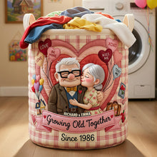 Load image into Gallery viewer, Growing Old Together Quilted Laundry Basket - Personalized Gifts For Couple 02padt270626 Laundry Basket PopCulturePrints