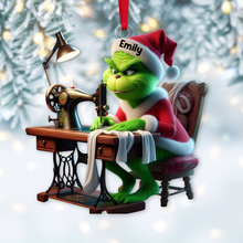 Load image into Gallery viewer, Personalized Grinch Sewing Christmas Ornament for Craft Lovers Ornament PopCulturePrints