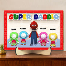Load image into Gallery viewer, Super Dad Personalized Wood Sign - Custom Names Wood Sign PopCulturePrints