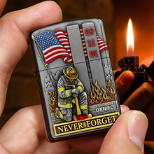 Load image into Gallery viewer, Never Forget – Personalized Firefighter Lighter - Custom Gift for Heroes Lighter PopCulturePrints