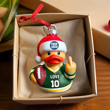 Load image into Gallery viewer, Personalized Football Fan Duck Christmas Ornament Ornament PopCulturePrints