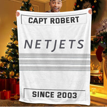 Load image into Gallery viewer, Custom Pilot Blanket with Rank & Airline Logo Blanket PopCulturePrints