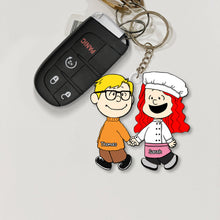 Load image into Gallery viewer, Custom Couple Keychain - Meaningful Personalized Valentine's Day Gifts Keychains PopCulturePrints