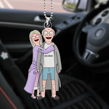 Load image into Gallery viewer, Personalized Couple Car Ornament - Customizable Keychain Ornament PopCulturePrints