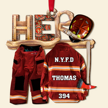 Load image into Gallery viewer, Personalized Firefighter Christmas Ornament - Custom Uniform Design Ornament PopCulturePrints