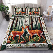 Load image into Gallery viewer, Personalized Romantic Deer Couple Quilt Bed Set Blanket PopCulturePrints
