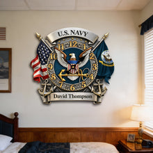 Load image into Gallery viewer, “Time to Honor Service” - Military Acrylic Hanging Wall Clock - Personalized Gift for Veterans, Family, and Friends Hanging Wall Clock PopCulturePrints