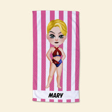 Load image into Gallery viewer, Personalized Superhero Kid Jigsaw Puzzle - Custom Name & Face Beach Towel PopCulturePrints