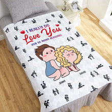 Load image into Gallery viewer, Personalized Couple Blanket - I Really Do Love You Blanket PopCulturePrints