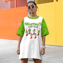 Load image into Gallery viewer, Personalized Christmas Raglan Dress for Grandma - Little Thieves Design AOP Products PopCulturePrints