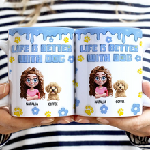 Load image into Gallery viewer, Life Is Better With Dogs - Personalized 3D Effect Mug for Dog Lovers Mug PopCulturePrints