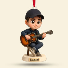 Load image into Gallery viewer, "Strum Your Heartstrings!" - Custom Guitarist Ornament - Personalized Gifts for Music Lovers Ornament PopCulturePrints