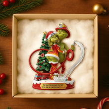 Load image into Gallery viewer, The Only Fire He Can't Put Out - Funny Firefighter Green Monster Personalized Christmas Ornament for Couples Ornament PopCulturePrints