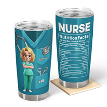 Load image into Gallery viewer, Nurse Nutrition Facts Tumbler - Personalized Gift for Healthcare Heroes Tumbler PopCulturePrints