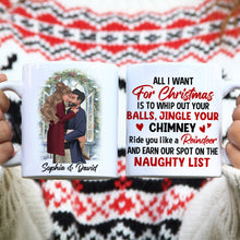 Load image into Gallery viewer, Personalized Naughty List Christmas Mug for Couples Coffee Mug PopCulturePrints