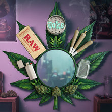 Load image into Gallery viewer, Leaf Glow Chill Mirror - A Personalized Gift for the Vibe Enthusiast Mirror PopCulturePrints